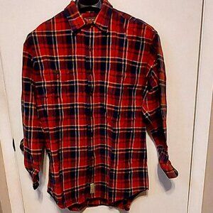 Abercrombie & Fitch Authentic Chamois Orginal Red Shirt Sz M 100% Cotton Logo